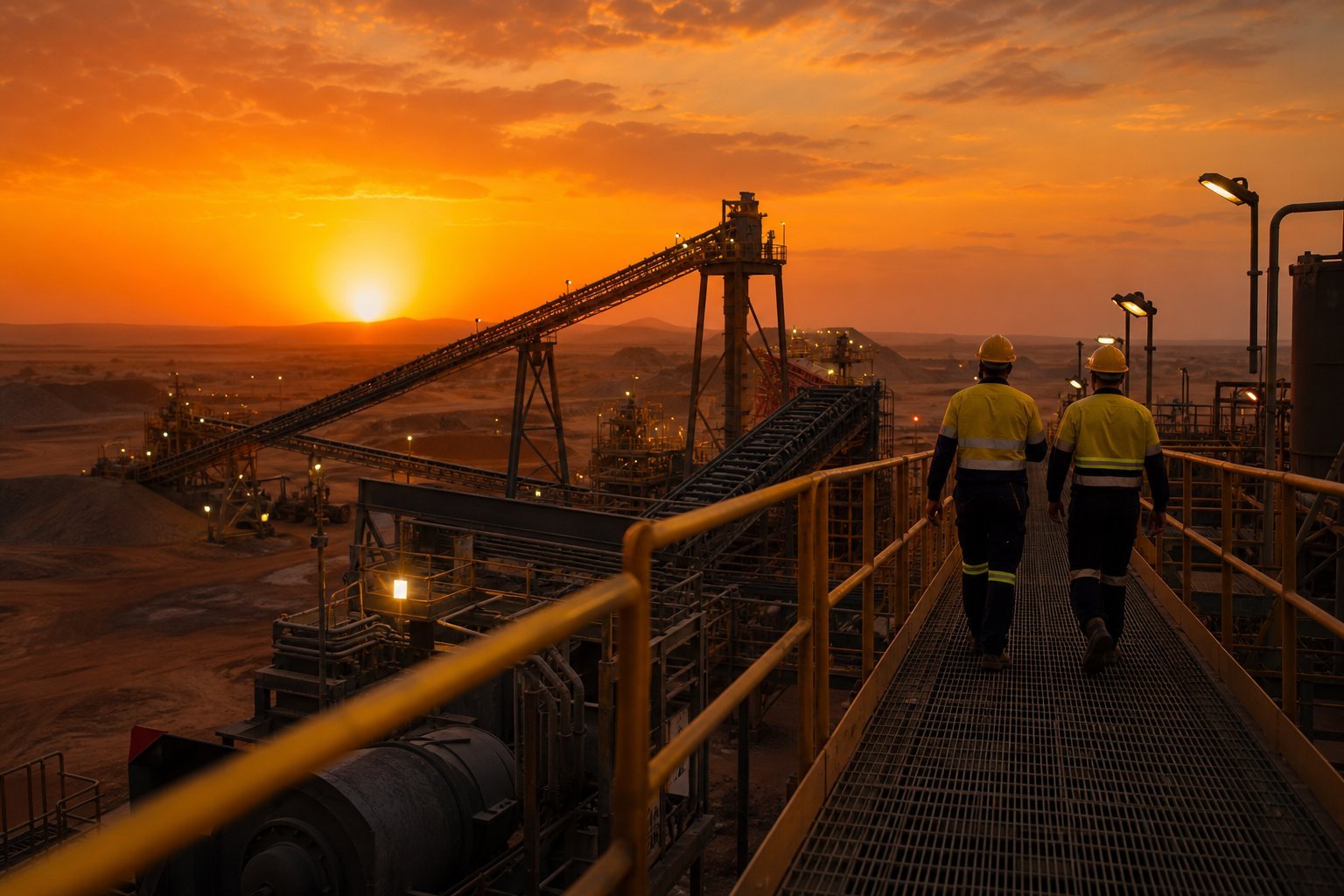 Processing plant at dusk